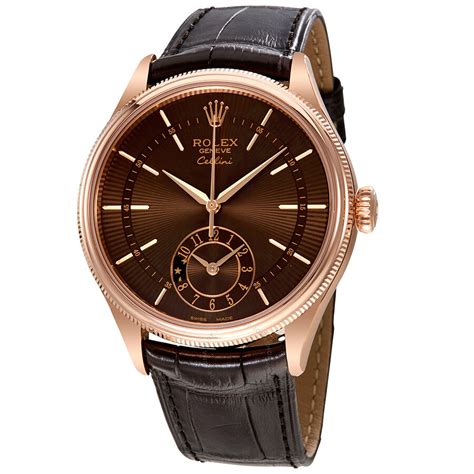 rolex mens leather watches|rolex leather watch price.